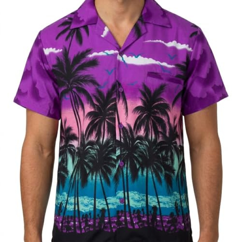 REDSTAR Camicia Hawai Uomo a Maniche Corte, Maglietta Hawaiana Uomo – Camicia Casual Maglietta Hawai – Camiciotto da Hawaiana Vestito Festa Camiciotto Estivo Addio al Celibato o Addio al Nubilato