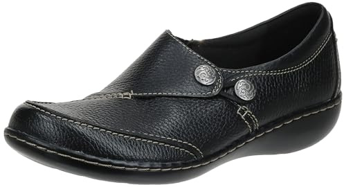 Clarks Women's Ashland Lane Q Slip-on Loafer, Black, 11 M US