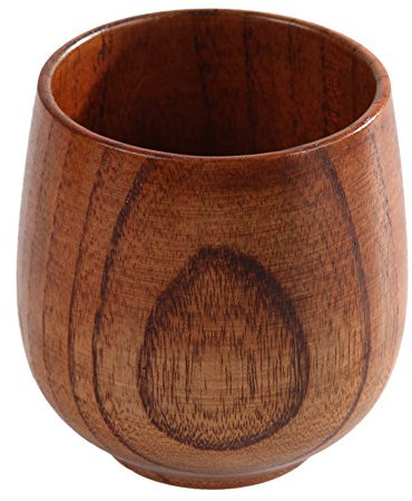 Demiawaking 200 ml (7 oz Primitive, realizzato a mano, in legno di abete naturale, Tazza da colazione con tazza a forma di boccale di birra, Tazza da caffè latte, utensile da cucina