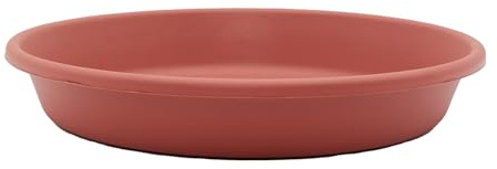 The HC Companies Flower Pot Saucers - Plastic Plant Saucer for Outdoors & Indoors - Traditional Design Plant Pot Trays for Water Drainage - Durable & Stylish Round Plant Tray (16-inch Clay)