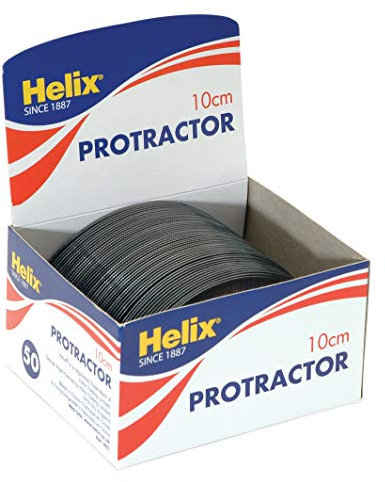 Helix h01040 10 cm 180 Degree transportador de ángulos (Pack de 50)