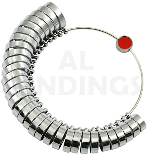 Jewellers Tools 6mm 32pcs WIDE BAND FINGER SIZER RING GAUGE BRITISH SIZES A-Z +6
