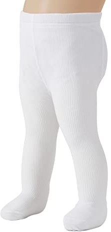 CALZAMAGLIA PER NEONATA, COLLANT COTONE NEONATO, BIMBI CALZE | 150 DEN | ROSA, BIANCO, BLU | 1-6 Mesi, 7-15 Mesi, 16-24 Mesi | CALZETTERIA ITALIANA | (7-15 Mesi, Bianco)