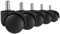 AMSTYLE Teppichbodenrollen Schwarz 5er Set Rollen für Bürostühle Teppich-Boden, Weichbodenrollen Durchmesser 50mm Drehstuhlrollen Stift 11mm, Büro-Stuhlrollen für weiche Böden