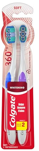Colgate 360° Optic ning Toothbrush, Soft, White, 2 Count