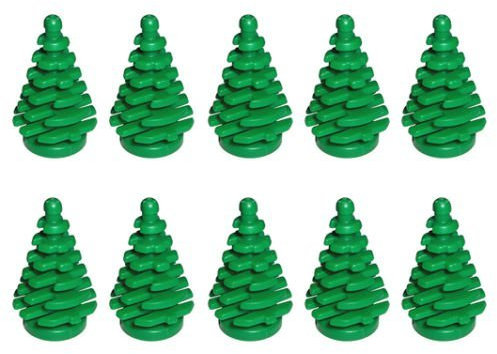 LEGO NEW 10 pcs GREEN PINE TREE SMALL 2x2x4 Plant Christmas City Town Building Forest Greenery Foliage Train Pack set boy girl part piece