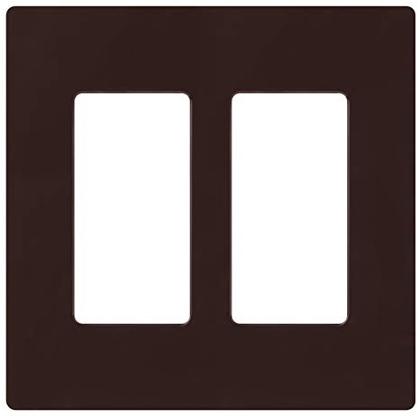 Lutron Claro Light Switch Cover Plate, 2 Gang Wallplate, for Decorator Light Switches, Rocker Light Switch Cover, Outlet Cover, Screwless Switch Plate Cover, Gloss, CW-2-BR, Brown