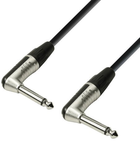 Adam Hall 4 Star Series 1.5m Rean 6.3mm Angled Jack Mono to 6.3mm Angled Jack Mono Instrument Cable