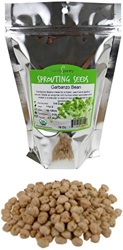 Dried Garbanzo Beans- Organic Sprouting Seeds - 1 Lbs - Handy Pantry Brand - Dry Garbonzo Bean / Seeds - For Planting, Gardening, Hummus, Cooking, Food Storage, Sprouts Product Name