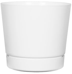 Novelty Majestic Full Depth Round Cylinder Pot, Glossy White, 8-Inch (10082)
