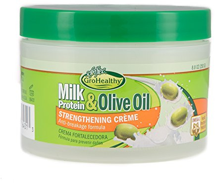 Crème fortifiante sans rinçage pour cheveux aux protéines de lait et à l'huile d'olive renforce et répare tous les types de dommages pour des cheveux doux, sains et faciles à coiffer - Sofn'Free