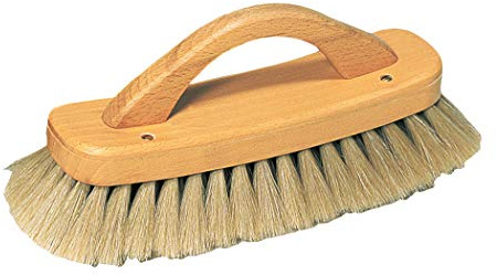 Redecker Cepillo de brillo para zapatos con mango, crin clara