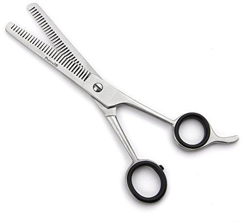 Purovi Effilierschere - Haarschere zum Ausdünnen - Extra Scharfe Haarschneideschere für Rechtshänder aus Rostfreiem Edelstahl - Profi Friseur Zubehör