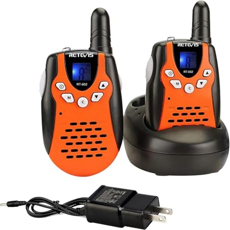 Retevis RT602 Walkie Talkies for Kids Rechargeable, Kids Walkie Talkies Toys for Boys Girls, 2 Pack Easter Birthday Gifts for 3 4 5 6-8 Year Old Camping Outdoor Games