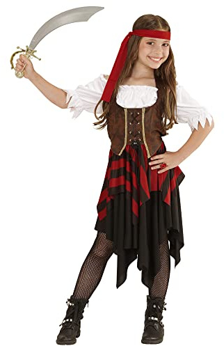 W WIDMANN MILANO Party Fashion – barndräkt piratin, klänning, kapten, fribyrare, karnevaldräkt, karneval