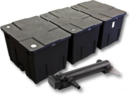 SunSun 3 Cámaras Juego de filtros para 90000l Estanque con 24W UVC 3 Clarificador Jardin