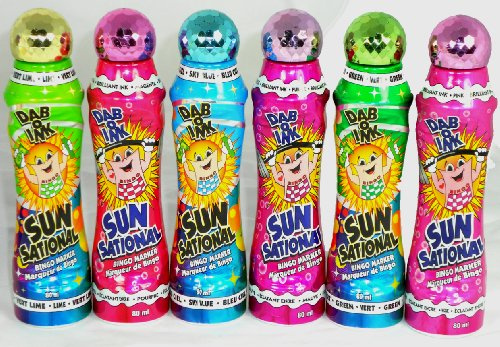 Sunsational Bingo Dauber / Dabber Set of 6 - 4 oz. - Mixed Colors