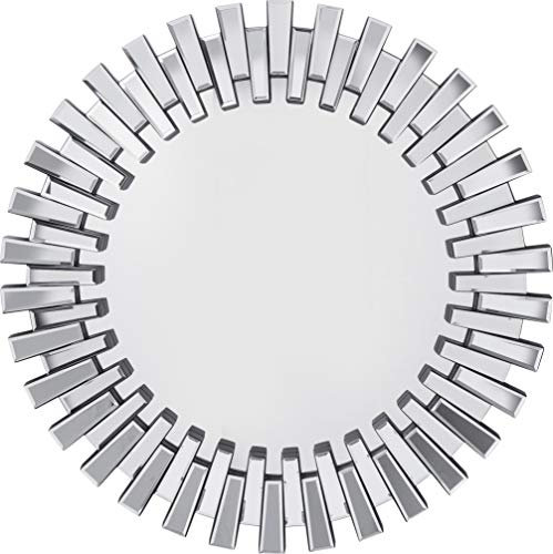 Kare Design Spiegel Sprocket Silber, Wandspiegel, Dekorativer Rahmen, leichte Wandmontage, Dekospiegel, runder Wandspiegel, Modern, 92x92x5 cm (H/B/T)