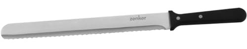 Zenker Coltello Professionale XLong da Pasticceria 43 cm, in Acciaio Inossidabile, Lama 30 cm con bordo dentellato (colore: argento/nero), quantità: 1 pezzo