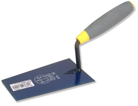 Cazzuola Punta Quadra Modello Italiano. Con Manico In Gomma Antiscivolo Ergonomico 'Sintesi'.