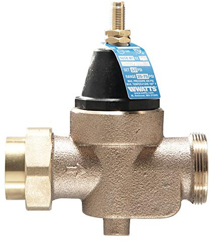 Watts LFN45B Lead-Free Water Pressure Reducing Valve 1 NPT Union Inlet
