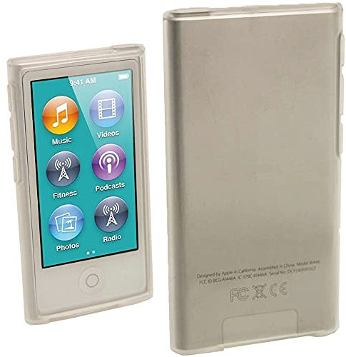 iGadgitz U2009 Claro Case TPU Gel Funda Cover Carcasa y Protector de Pantalla Compatible con Apple iPod Nano 7ª Gen 7G 16GB