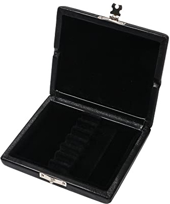 Yibuy Black Oboe Reed Case Holder Box PU Leather for 6 Piece of Reed