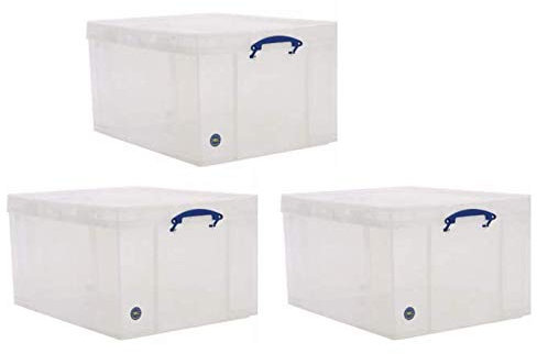64 LITRE Really Useful Box Clear, PACK OF 3