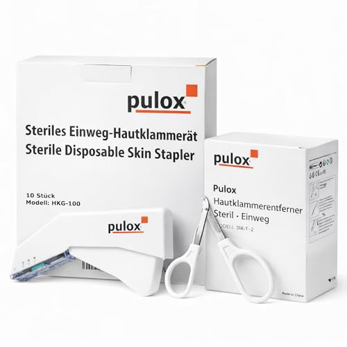 10x pulox Grapadoras cutáneas desechables estériles + 10x quita grapas cutáneos