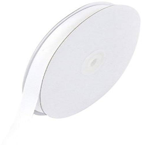 Creative Ideas Solid 3/8-Inch Grosgrain Ribbon, 50-Yard, White