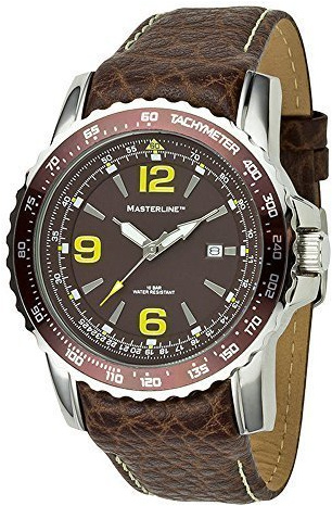 Herrenarmbanduhr Masterline1966 100m Leder braun Tachymeter ML06139002
