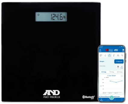 A&D Medical UC-352BLE Bluetooth Digital Weight Scale, 450lb Capacity