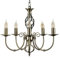 MiniSun | Traditional Style Antique Brass Barley Twist 5 Way Ceiling Light Chandelier | Ceiling Lights & Home Improvements Essential