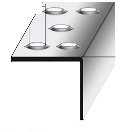 5 Meter (5 x 1 m) Treppenkantenprofil/Winkelprofil (Größe 20 mm x 40 mm) Edelstahl matt, gebohrt