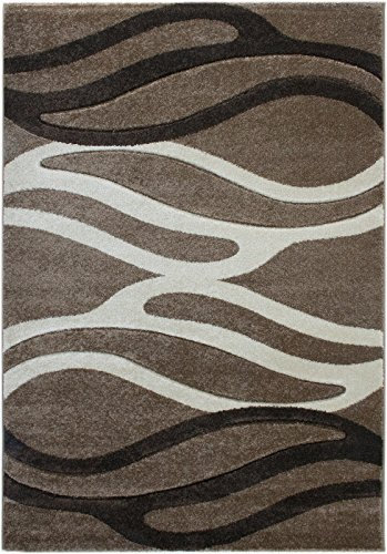 Sehrazat Florida/Prada 8002 braun-80x150 Teppich, Polypropylen, braun, 150 x 80 x 1.5 cm