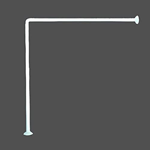 MSV Barra de Ducha de Esquina de 80 x 80 cm de Aluminio en Color Blanco