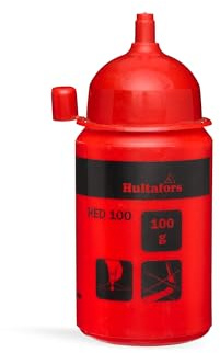 Tiralíneas albañil rojo 100g de Hultafors I Para uso en interiores y exteriores I Crea líneas precisas y duraderas I Color intenso gracias a su alto contenido en pigmentos I 652423