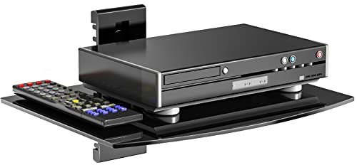 WALI Étagère Flottante pour Centre de Divertissement, Peut Supporter jusqu'à 8 kg, étagère TV avec Verres trempés renforcés pour lecteurs DVD, boîtes de câbles, Consoles de Jeux, Accessoires TV