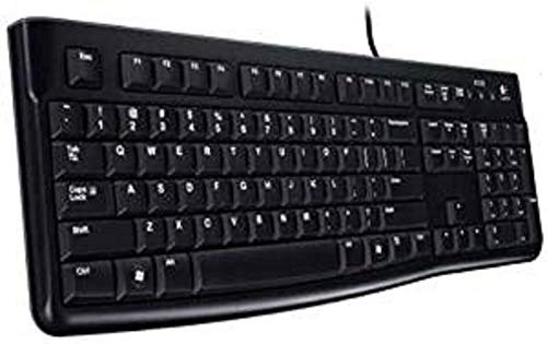 Logitech K120 Kabelgebundene Business Tastatur für Windows und Linux, USB-Anschluss, Leises Tippen, Robust, Spritzwassergeschützt, Tastaturaufsteller, Tschechisches Layout - Schwarz