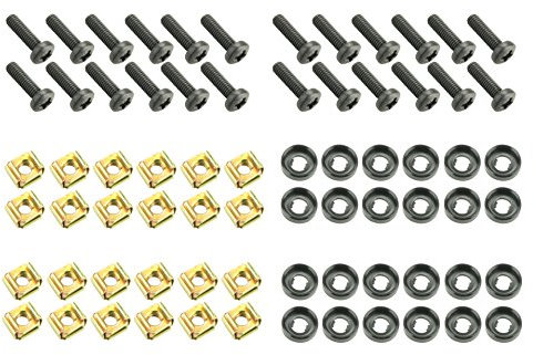 Adam Hall 19 Parts 5928 M24 AH - Bolsa de 24 tornillos M6 x 20 mm con tuercas enjauladas y arandelas