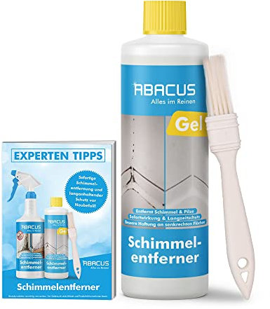 ABACUS® Schimmelentferner Gel mit Pinsel, Antischimmel mit Hafteffekt gegen Schimmel und Stockflecken, konzentriertes Anti-Schimmel-Gel entfernt Schimmel innerhalb Sekunden 1x500ml Schifo (2432)