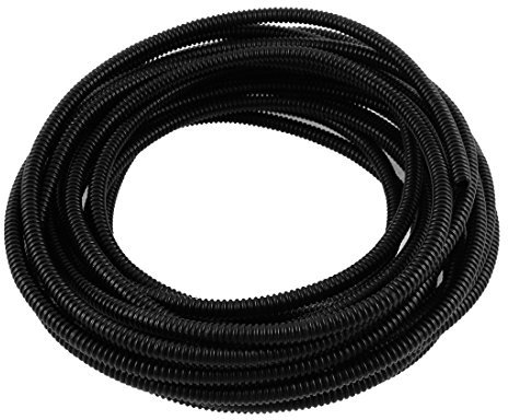 sourcingmap Gaine Cable électrique Fil Protection Tube de conduit ondulé flexible en PVC de 8 m 5 x 7 mm pour jardin, bureau noir