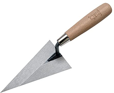 NESPOLI-Paleta de Albañil Con Punta Aguda, Mango de Madera Con Certificación Fsc, 14 cm