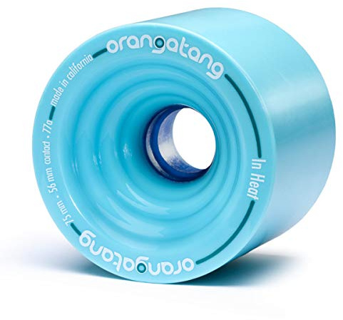 Orangatang in Heat 75mm 77a Downhill Longboard Skateboard Cruising Wheels (Blue, Set of 4)