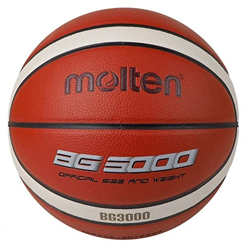 Molten BG3000 Basket, för inomhus och utomhus, konstläder, storlek 6, orange/elfenbensfärger, lämplig för pojkar i åldern 12, 13, 14 och flickor i åldern 14 och vuxna