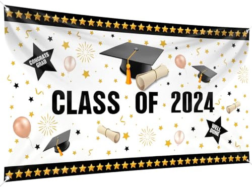 Graduation Decorations 2026 Banner for Class of 2026, 200 × 110 cm, Fabric Congrats Grad Banner Party Supplies Photo Prop/Booth Backdrop,2026 Decorations Indoor/Outdoor