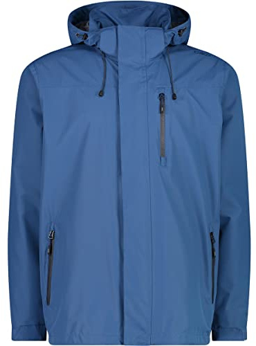 CMP - Giacca Uomo con Cappuccio Zip e Traspirante, Dusty Blue, 52