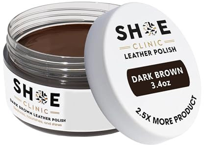 Shoe Clinic Leather Polish (Dark Brown) | Colour Restorer & Conditioner | Available in 7 Colours | 100 ml