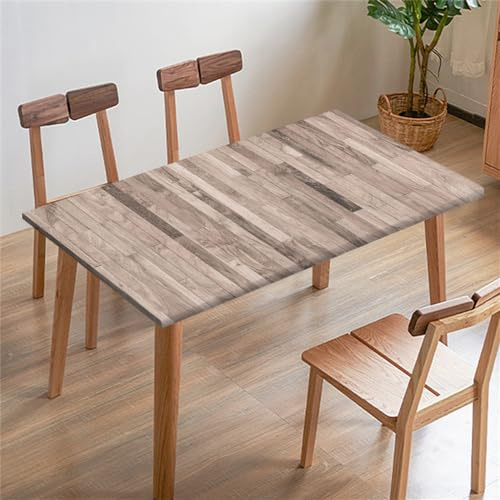 Morbuy Mantel Rectangular, Mantel con Banda Elástica,Ideal para Exterior, Jardín, Camping y Ajuste Elastico Manteles Antimanchas, Polvo, Decoración para Mesa (Tablero de Madera marrón 1,6ft=183x77cm)