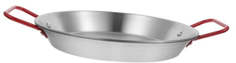 COLLBATH Stainless Steel Frying Pan 20cm Double-Handled Seafood Rice Cooker Nonstick Fried Chicken and Pasta Pan for Home Cooking